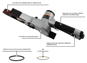 Air belt sander (20x520mm) w/2pcs belts(#80 &100)