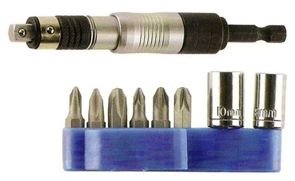 9Pcs 1/4"Dr. Universal 2 In 1 SB Adapter with Sockets & Bit Set