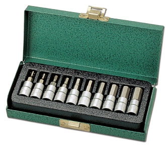 10Pcs 1/4 Dr. Hex Socket Bit Set