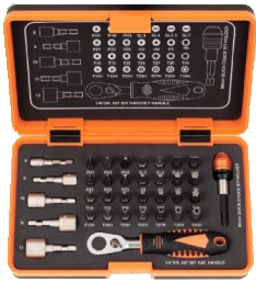 35Pcs 1/4Dr. 60T Ratchet Bit Driver Set