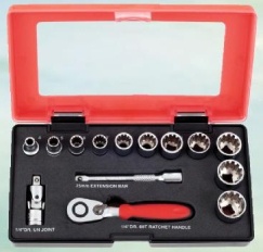 14Pcs 1/4Dr. 60T Spline Socket Wrench Set