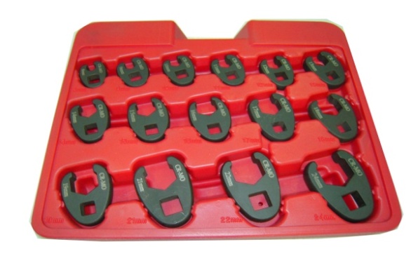 15PC. Professional Metric Crowfoot Wrench Set