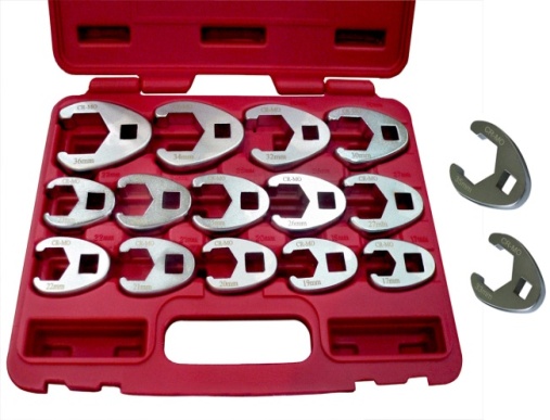 16Pcs Professional Metric Crowfoot Wrench Set