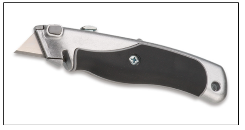 Retractable utility knife Ergonomic grip and curve.