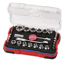 33Pcs Mini Socket and Reversible Gear Wrench Set