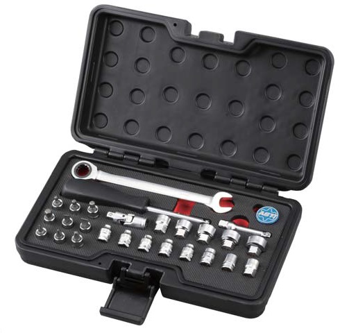 27Pcs Mini Socket and Gear Wrench Set