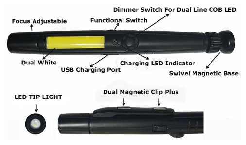 2 In 1 Focus Adjustable Flashlight