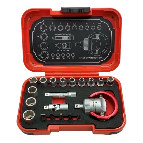 20Pcs 1/4dr. 48T Super Lock Socket and Bit Set