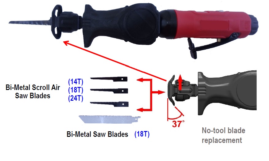 ReciPro Air Saw with 4 Blades